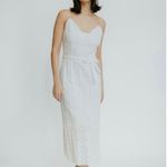 Paige Seryne Self Belt Geometric Eyelet strappy white Midi Dress new size 6 Photo 11
