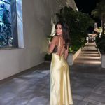 ZARA  maxi dress flowy butter yellow satin effect wedding evening party Photo 9