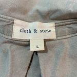 Cloth & Stone Split Back Button Down Shirt Women Large Minimalist Basics Neutral Tan Photo 3