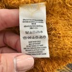 Free People  Mustard Yellow Eyelash Fuzzy Cropped Hooded Sweater Size Small Photo 9