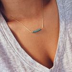 Turquoise Dainty Boho Necklace Gold Photo 0