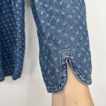 Womens L Country Western Blouse Blue Ditsy White Floral Boho Coquette Farm Purple Size L Photo 2