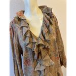 Lauren Jeans Co. Women's Lightweight Brown Floral Blouse, Size: L #3 Size M Photo 2