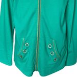 Quacker Factory Womens Two Piece Set Tank Zip Up Jacket Size M Rhinestones Green Photo 5