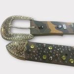 Ariat Camouflage Leather Belt with Silver and Green Embellishments Photo 3