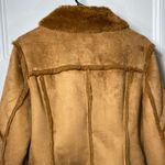 Boutique Wiya | Faux Suede Fur Full Zip Moto Jacket Camel Sz Medium Photo 10