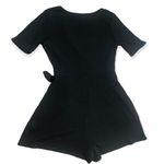 One Clothing Ribbed Black Side Tie Romper Photo 2