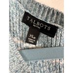 Talbots ‎ Sweater XL Petite Light Teal Blue Striped  Top Pullover Zip Back Cotton Photo 11