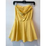 Forever 21 🔴  Yellow Strapless Flounce Romper | Small | Summer Party Outfit Photo 2