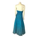 Vintage Alyce Designs 80s Strapless Beaded Blue Prom Evening Gown scarf size 8 Photo 8
