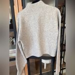 & Other Stories & Other Stories wool mock neck sweater ribbed melange greige neutral knit Photo 2