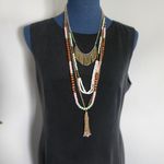 Oori Boho 3 Necklace Set with Tassel New Pink Photo 5