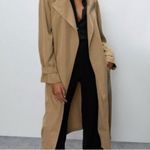 Babaton Aritzia  slouchy draped tan trench coat oversized loose fit lightweight Photo 14