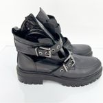 DNA  Footwear Leather Open‎ Side Buckle Boots 10 Black Photo 4