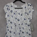 Riders By Lee  White Floral Midi Dress Blue V-Neck Casual A-Line Flare S Small Photo 2