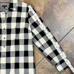 Talbots Petites Black White Buffalo Plaid Button Up MP Photo 6