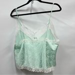 Vintage Mint Green Lace Cami Top nylon blend floral made in USA lingerie Size L Photo 1