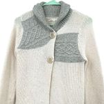prAna  Size XS Sweater Cream Gray Tight Knit Long Duster 2 Button Cardigan Casual Photo 2