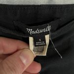 Madewell  Side-Button Tapered Crop Pants Black High Waisted Wide Leg Women's 4 Photo 6