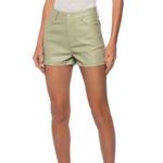 Akira - Sage Green Faux Leather Shorts Photo 1