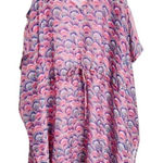 The Royal Standard Beach Cover Up Shell Print Pink/Blue Size Medium Pink Photo 0