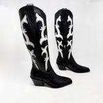 [Dolce Vita] Black Samare Western Leather Tall Embroidered Cowboy Boots Size 6.5 Photo 1