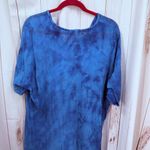 Oh My Gauze Women’s 2 Blue Tie Dye Minimalist Artsy High Low Top Tunic Lagenlook Size L Photo 5