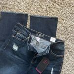 No Boundaries  Junior's High Rise Cropped Flare Wash Blue Distressed Size 13 Photo 1