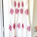 Johanna Ortiz God Enkai Embroidered Cotton Midi Dress Ecru Red 8 EUC Photo 1