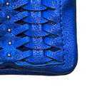 Street Level  Womens Handbag Blue Weave Leather Clutch Crossbody Chain‎ Strap Photo 3