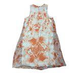 Calvin Klein Printed Chiffon Trapeze Dress peach light pink floral print tank sz Photo 2