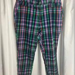 Anne Klein  Woman’s Size 12 Multi Color Plaid Ankle Length Slim Pants Academia Photo 0