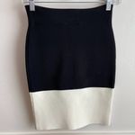 BCBGMAXAZRIA BCBCMaxAzria Black & White Joelle Color Block Bandage Pencil Skirt Photo 3