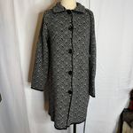 Bianca G. Made in Italy Jacquard Knit Sweater Coat L Black White Button Front Size L Photo 1