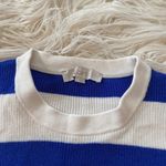 Loft  Tunic Style Sweater, Blue Striped, Sz Lg Photo 2