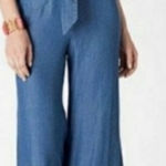 Elevenses Anthropologie   Blue Denim Jumpsuit Size 6 Photo 0
