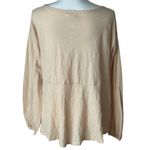 Coco + Jaimeson  embroidered floral cream/pink longsleeve peplum blouse NWT Photo 3