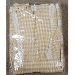 MABLE Gingham Plaid Checkered PeasantRuffle Sleeve Dress Womans Medium White Photo 9