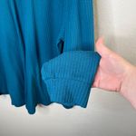 Torrid  Blue Lace-Up V-Neck Waffle Knit Long Sleeve Top Size 4X Photo 3