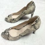 Cole Haan  Jacinda Python Snake Print Peep Toe Pumps Size 8.5 Photo 8