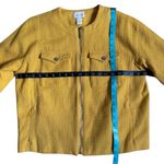 Chico's  Textured Swing Jacket Size Medium Mustard Office Professional Photo 4