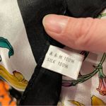 Stunning silk floral scarf black trim 21”x21” square head neck bag butterflies Photo 8