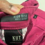 Kut Pants‎ Women’s Donna Size 8 Pink High Rise Ankle Skinny Raw Hem Photo 4