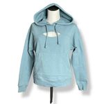Marika Hoodie Sweatshirt Women Cutout Detail Heather Blue Smoke French Terry Med Photo 1