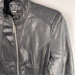 LA Coalition Black Moto Jacket, Faux Leather, Quilted, Zippered Pockets, Medium Photo 3