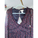 Altar'd State Altar’d State Ditsy Floral Ruffle Mini Dress Black Red Open Back Romantic Garden Photo 3