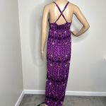 Elle  Purple Patterned Ruffle Maxi Dress Photo 2