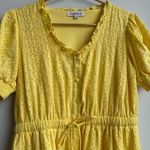 Nanette Lepore Eyelet Summer Yellow Button Front Flirty Feminine Dress Sz Small Photo 2
