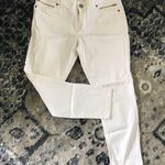 The Limited  White Denim Zip Pocket Ankle Pants Size 8 Photo 0