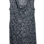 George Black Gray Geometric Sleeveless Cowl Neck Empire Waist Pullover Dress XL Photo 0